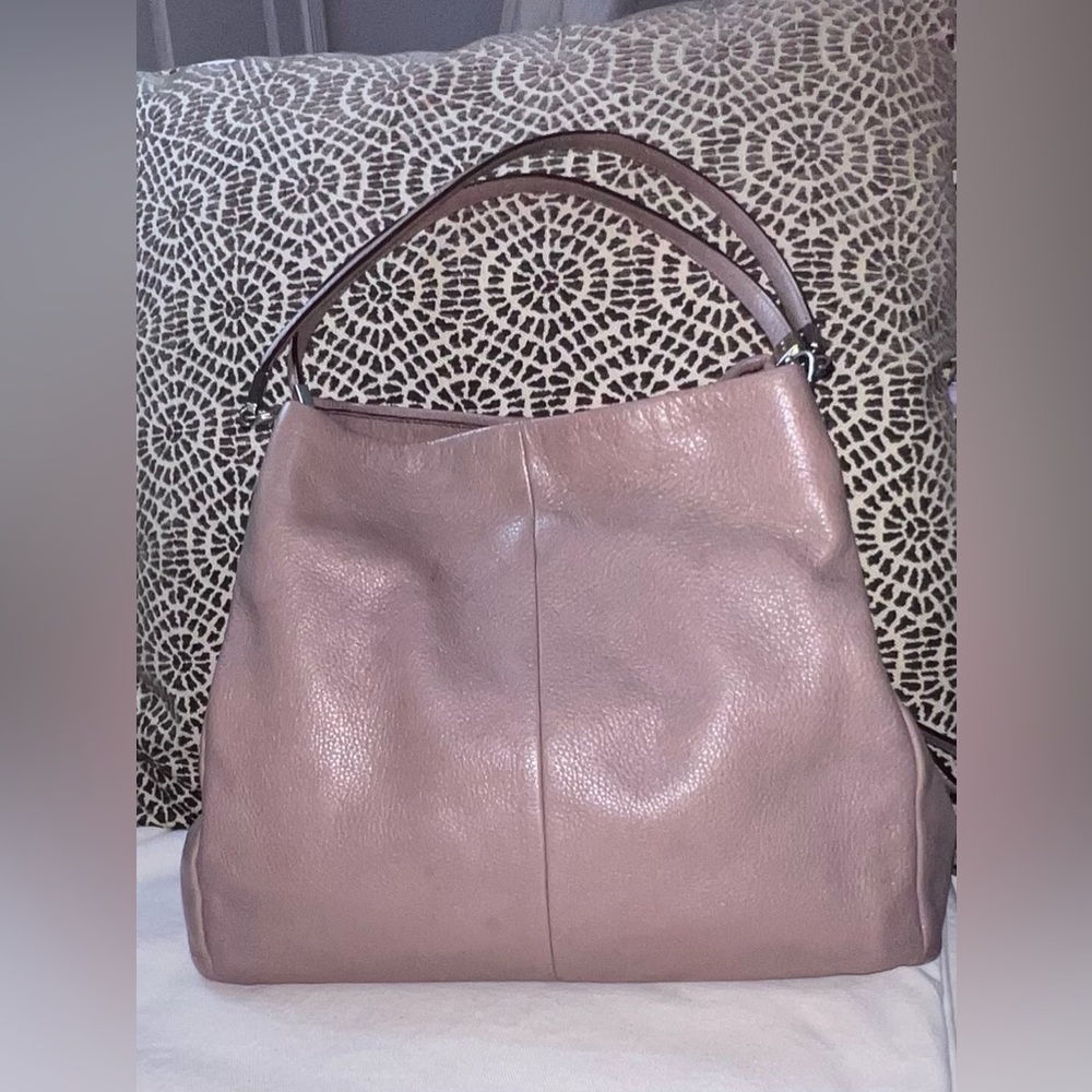 Coach Phoebe Leather Handbags Lavender Gray Satchel Coach Day Gifts For mothers